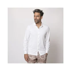 Witte Jersey Shirt Lange Mouw