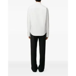 Witte Poplin Overhemd met Logo Borduursel