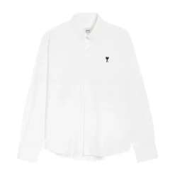 Witte Poplin Overhemd met Logo Borduursel
