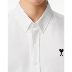 Witte Poplin Overhemd met Logo Borduursel