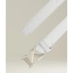 Witte Hertenleren Riem met Palladium Gesp