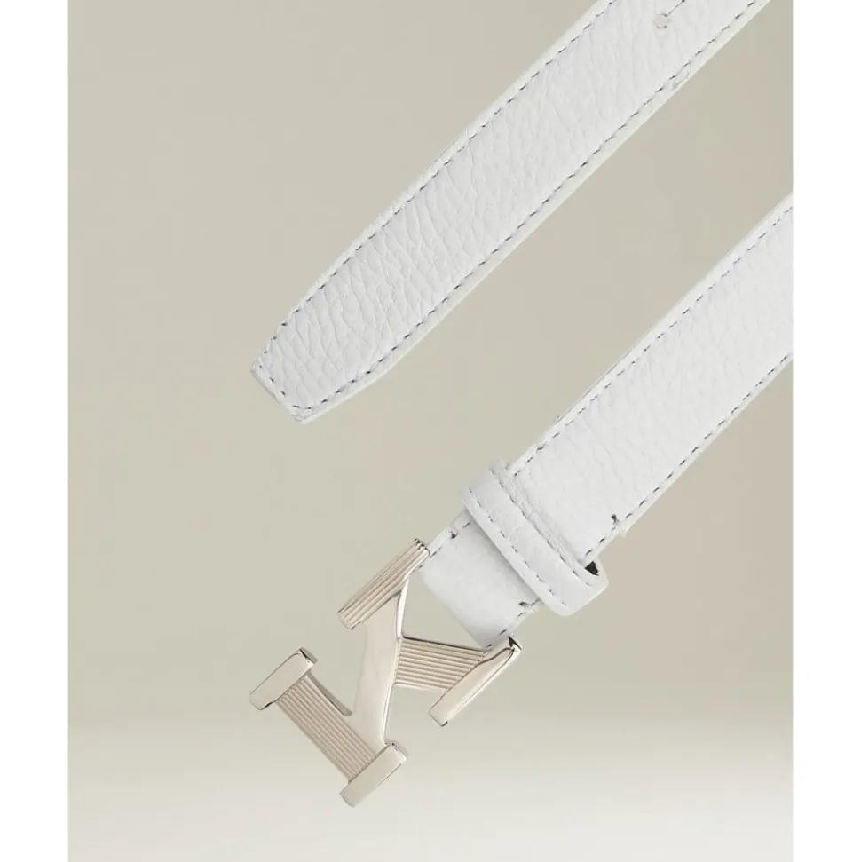 Witte Hertenleren Riem met Palladium Gesp
