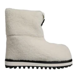 Witte Shearling Mid Calf Laarzen