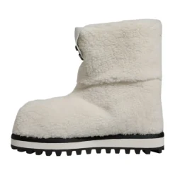Witte Shearling Mid Calf Laarzen