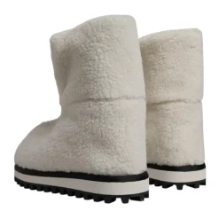 Witte Shearling Mid Calf Laarzen