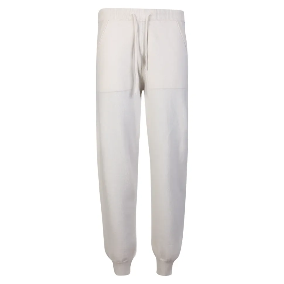 Witte wol-kasjmier joggingbroek