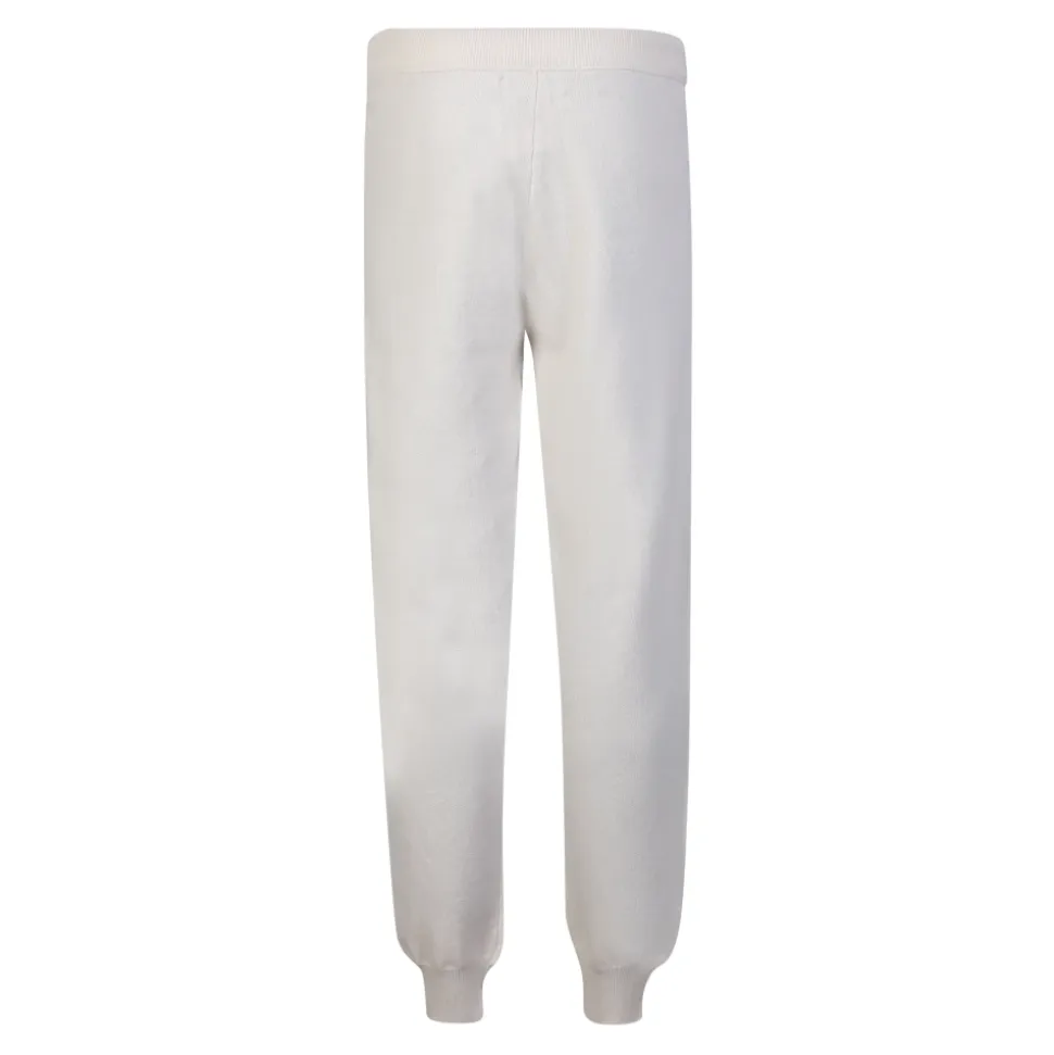 Witte wol-kasjmier joggingbroek