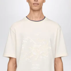 Y-3 Wales Bonner Grafisch T-shirt met gestreepte kraag