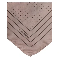 Zijden Gestippelde Foulard Sjaal met Logo