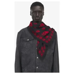 Zijden chiffon sjaal met schedelmotief