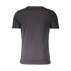 Zwart Katoen V-Hals Logo T-Shirt