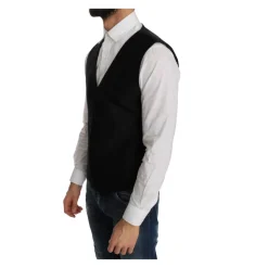 Zwart Velvet Cirkel Polka Dot Vest