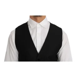 Zwart Velvet Cirkel Polka Dot Vest