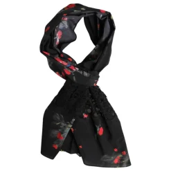 Zwart bloemenprint nekwarmer sjaal