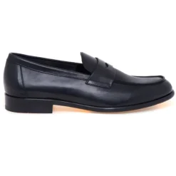 Zwarte Leren Penny Loafer Schoenen