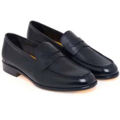 Zwarte Leren Penny Loafer Schoenen