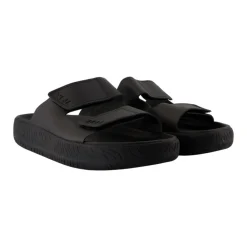 Zwarte Leren Sandalen - Slip-On Stijl