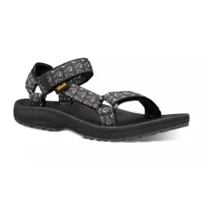 Zwarte wandelsandalen met voetboogondersteuning