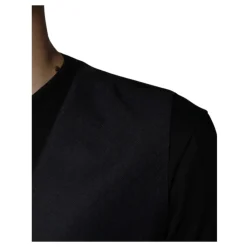 Zwarte Wollen Blend Vestjurk