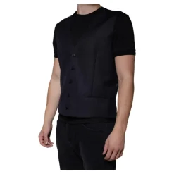 Zwarte Wollen Blend Vestjurk