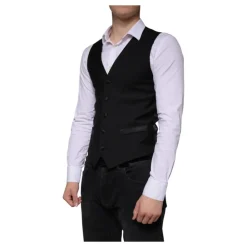 Zwarte wollen vestjurk formele vest