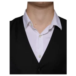 Zwarte wollen vestjurk formele vest