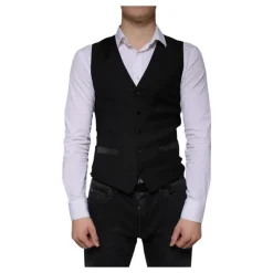 Zwarte wollen vestjurk formele vest