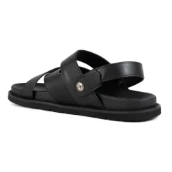 Zwarte Casual Platte Sandalen voor Mannen