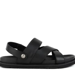 Zwarte Casual Platte Sandalen voor Mannen