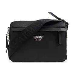 Zwarte Crossbody Tas Stijlvolle Saffiano Afwerking