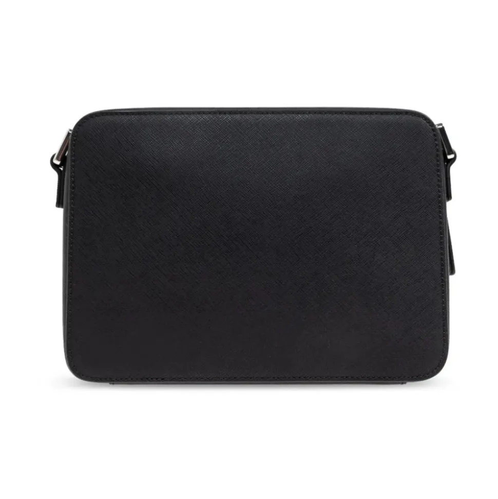 Zwarte Crossbody Tas Stijlvolle Saffiano Afwerking