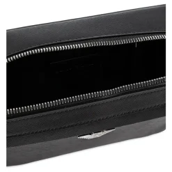 Zwarte Crossbody Tas Stijlvolle Saffiano Afwerking