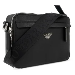 Zwarte Crossbody Tas Stijlvolle Saffiano Afwerking