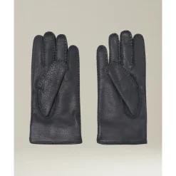 Zwarte Handschoenen van Hertenleer met Kasjmier Voering