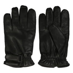 Zwarte herenhandschoenen met perforaties op de vingers