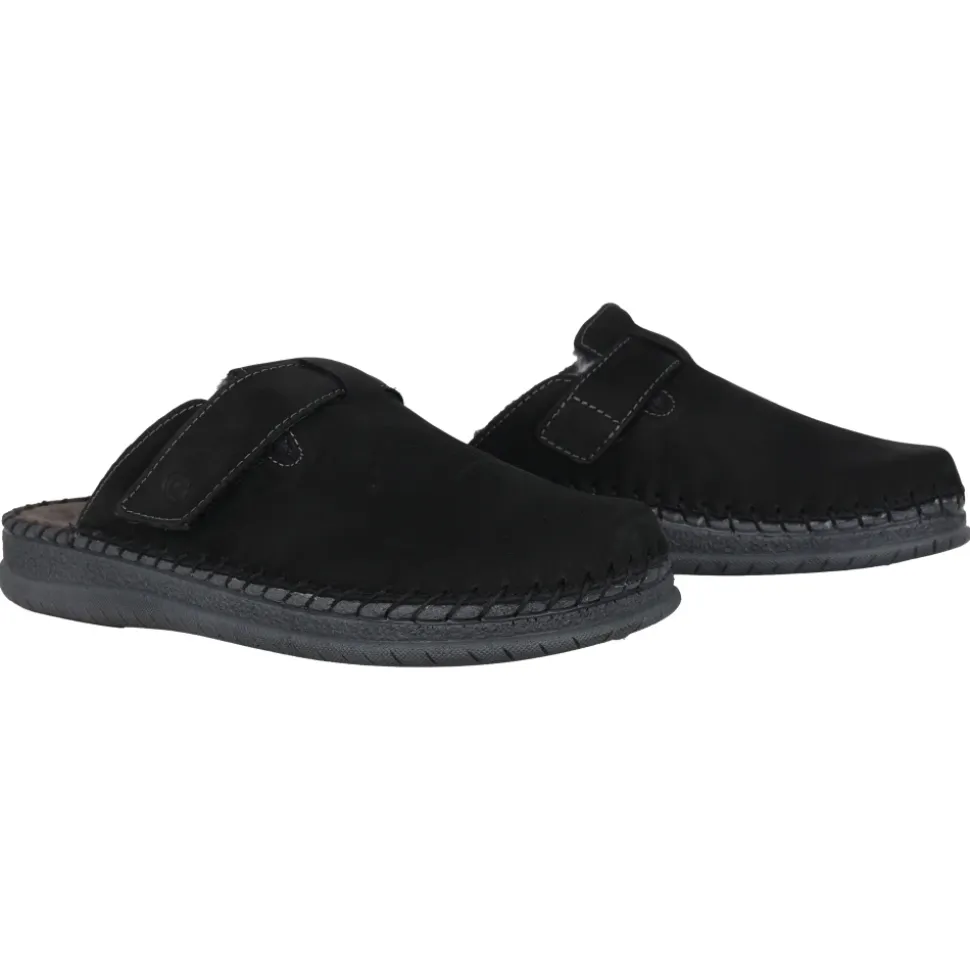 Zwarte herenhuisslippers voor thuis