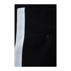 Zwarte katoenen broek met zijstrepen