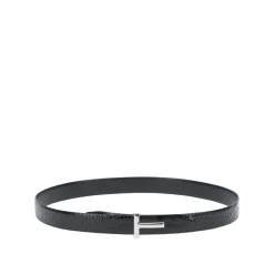Zwarte Leren Riem met T-Gesp