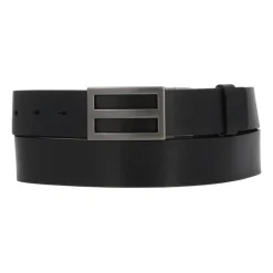 Zwarte leren riem met zilveren gesp