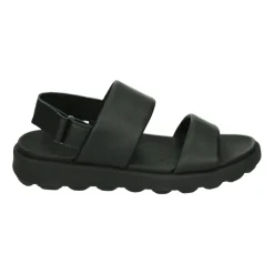 Zwarte Leren Sandalen Stijlvol Model