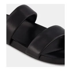 Zwarte leren slippers