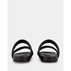 Zwarte leren slippers