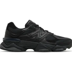 Zwarte leren unisex sneakers 9060