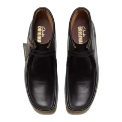 Zwarte Leren Wallabee Boot