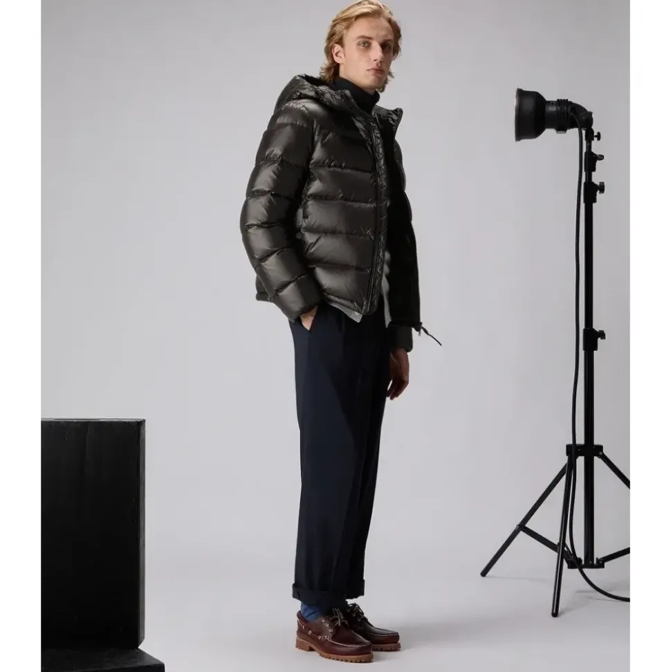 Zwarte Lineaire Jas voor Mannen
