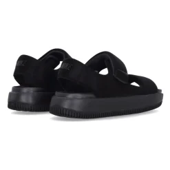 Zwarte platte sandalen met klittenbandsluiting