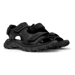 Zwarte platte sandalen voor mannen