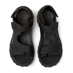 Zwarte platte sandalen voor mannen