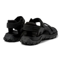 Zwarte platte sandalen voor mannen