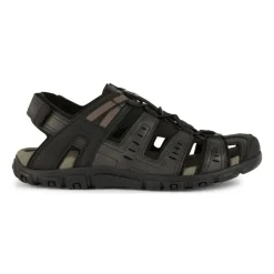 Zwarte Platte Strada Sandalen
